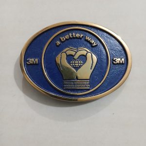 3M Process Improvement vintage belt buckle – front view