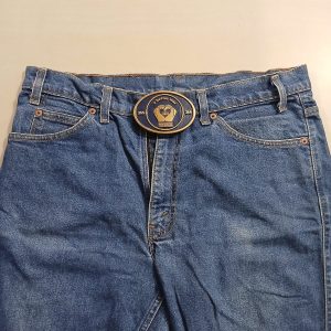 3M Process Improvement vintage belt buckle – worn on belt with jeans