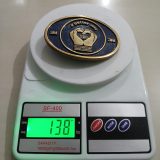 3M Process Improvement vintage belt buckle – on scale showing weight