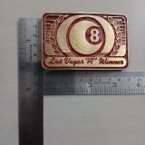8 Ball Las Vegas A Winner vintage belt buckle – with ruler for size