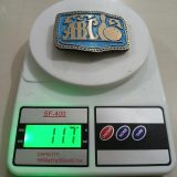 ABC Bowling Mobile vintage belt buckle – on scale showing weight