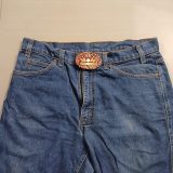 ABC Bowling Reno vintage belt buckle – worn on belt with jeans
