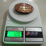 ABC Bowling Reno vintage belt buckle – on scale showing weight