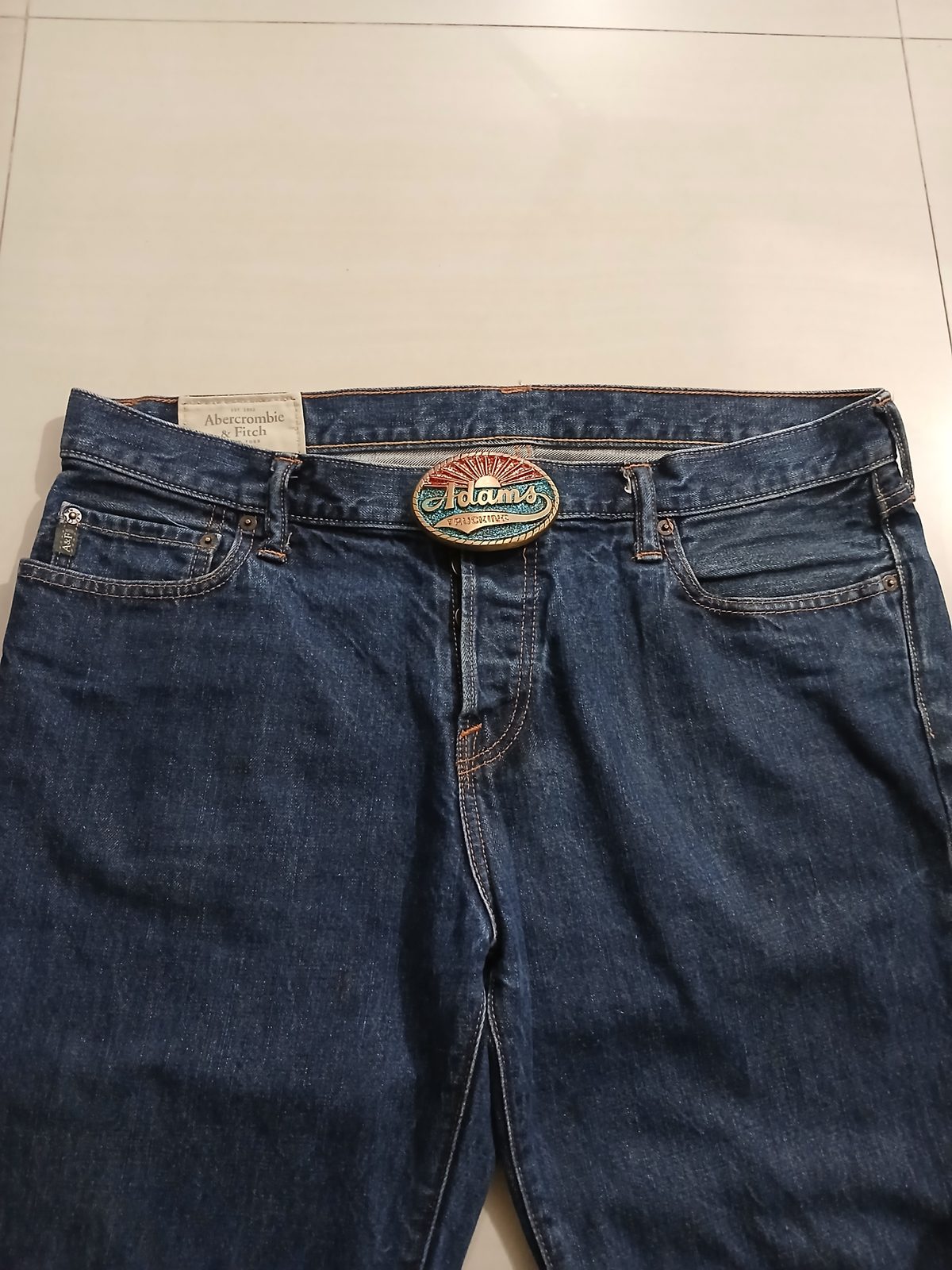 Adams Trucking Vintage Belt Buckle – Worn on belt with jeans Adams Trucking vintage belt buckle – worn on belt with jeans