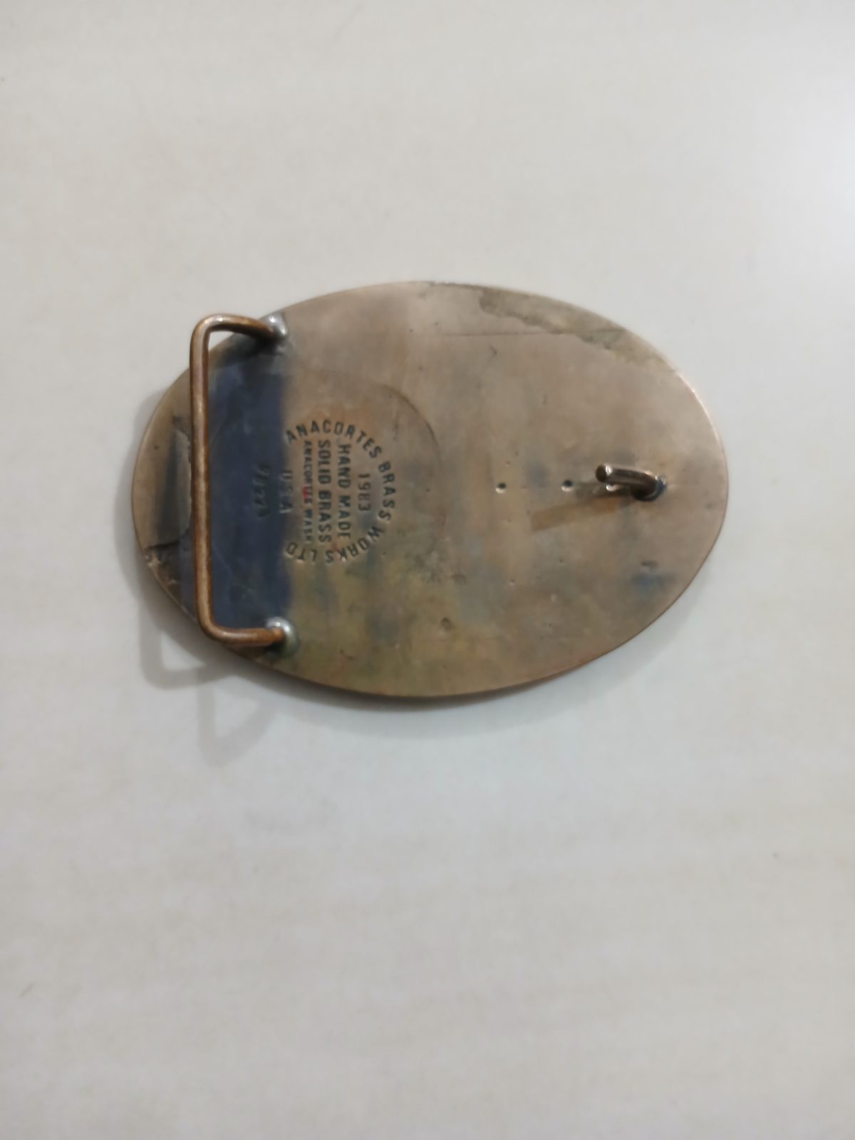 ADWOC Vintage Belt Buckle – Back view ADWOC vintage belt buckle – back view