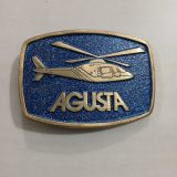 Agusta Helicopter vintage belt buckle – front view
