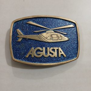 Agusta Helicopter vintage belt buckle – front view