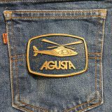 Agusta Helicopter vintage belt buckle – on jeans back pocket