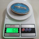 Alaska Natural Gas US Western Leg vintage belt buckle – on scale showing weight