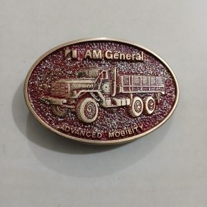 AM General Advanced Mobility vintage belt buckle – front view