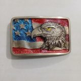 American Flag Eagle vintage belt buckle – front view