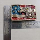 American Flag Eagle vintage belt buckle – with ruler for size
