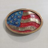 American Flag vintage belt buckle – front view