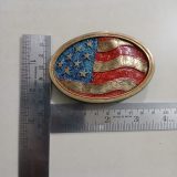 American Flag vintage belt buckle – with ruler for size