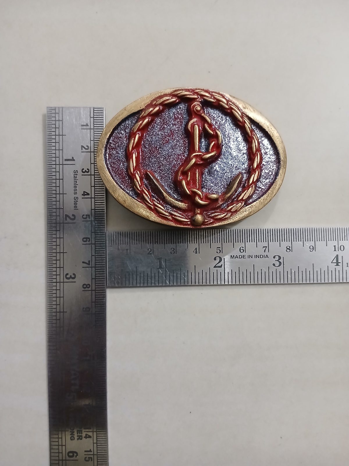 Anchor Vintage Belt Buckle – With ruler for size Anchor vintage belt buckle – with ruler for size