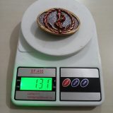 Anchor vintage belt buckle – on scale showing weight