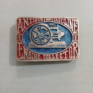 Antique Engine Collectors vintage belt buckle – front view