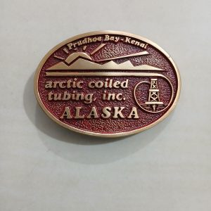 Arctic Coiled Tubing Inc Alaska vintage belt buckle – front view