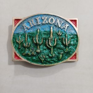 Arizona Saguaro Cactus vintage belt buckle – front view
