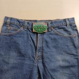 Arizona Saguaro Cactus vintage belt buckle – worn on belt with jeans