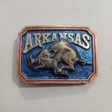 Arkansas Razorback vintage belt buckle – front view