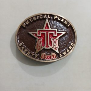ATM Safety Award 80-81 vintage belt buckle – front view