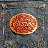 Austin vintage belt buckle – on jeans back pocket