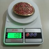 Austin vintage belt buckle – on scale showing weight