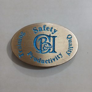 B&I Safety Training Quality vintage belt buckle – front view
