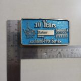 Baker Energy 10 Years Accident-Free vintage belt buckle – with ruler for size