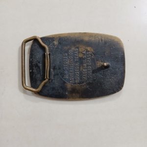 Baker Production Services vintage belt buckle – back view