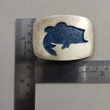 Bass Fish Cutout vintage belt buckle – with ruler for size