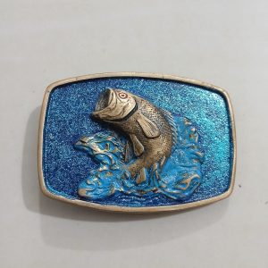 Bass Fish vintage belt buckle – front view