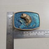 Bass Fish vintage belt buckle – with ruler for size
