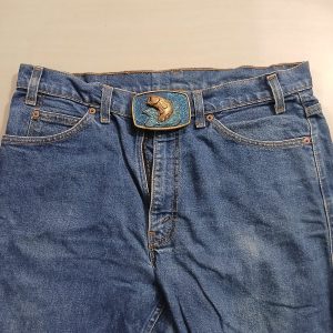 Bass Fish vintage belt buckle – worn on belt with jeans
