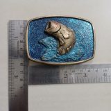 Bass Fish vintage belt buckle – with ruler for size