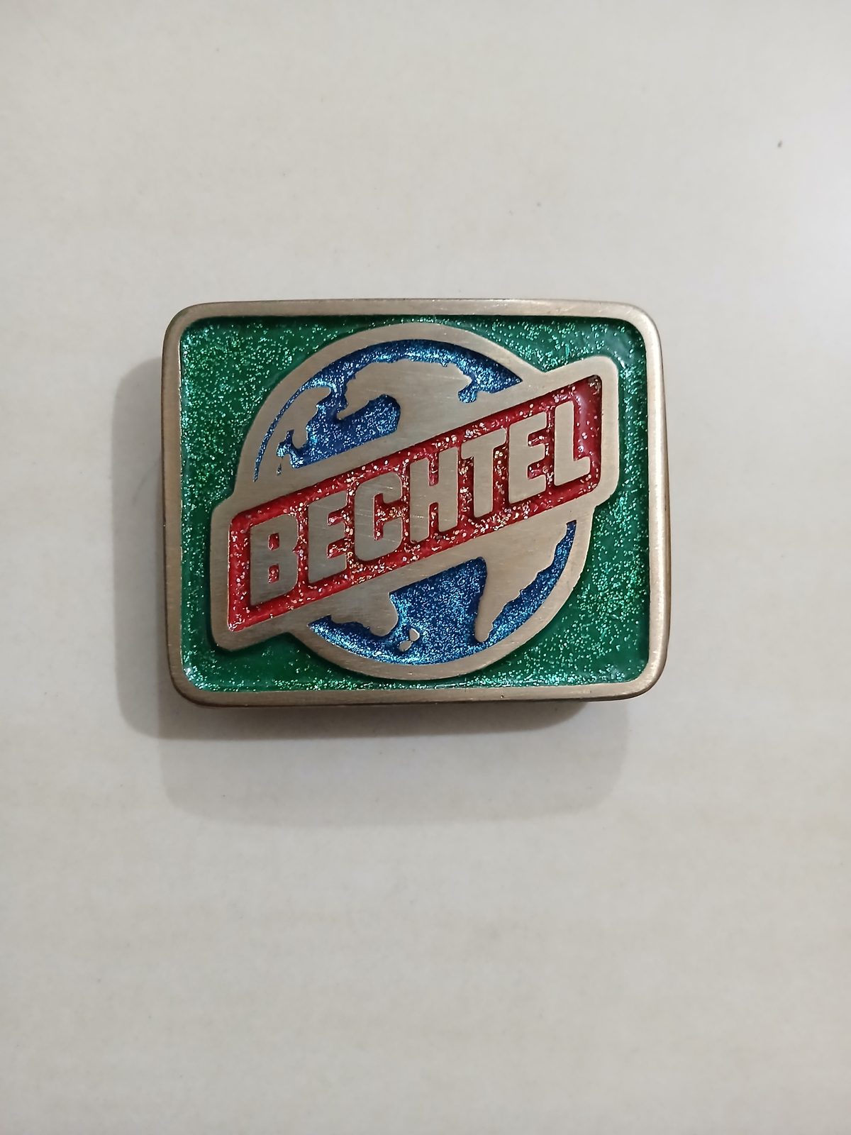 Bechtel Vintage Belt Buckle – Front view Bechtel vintage belt buckle – front view