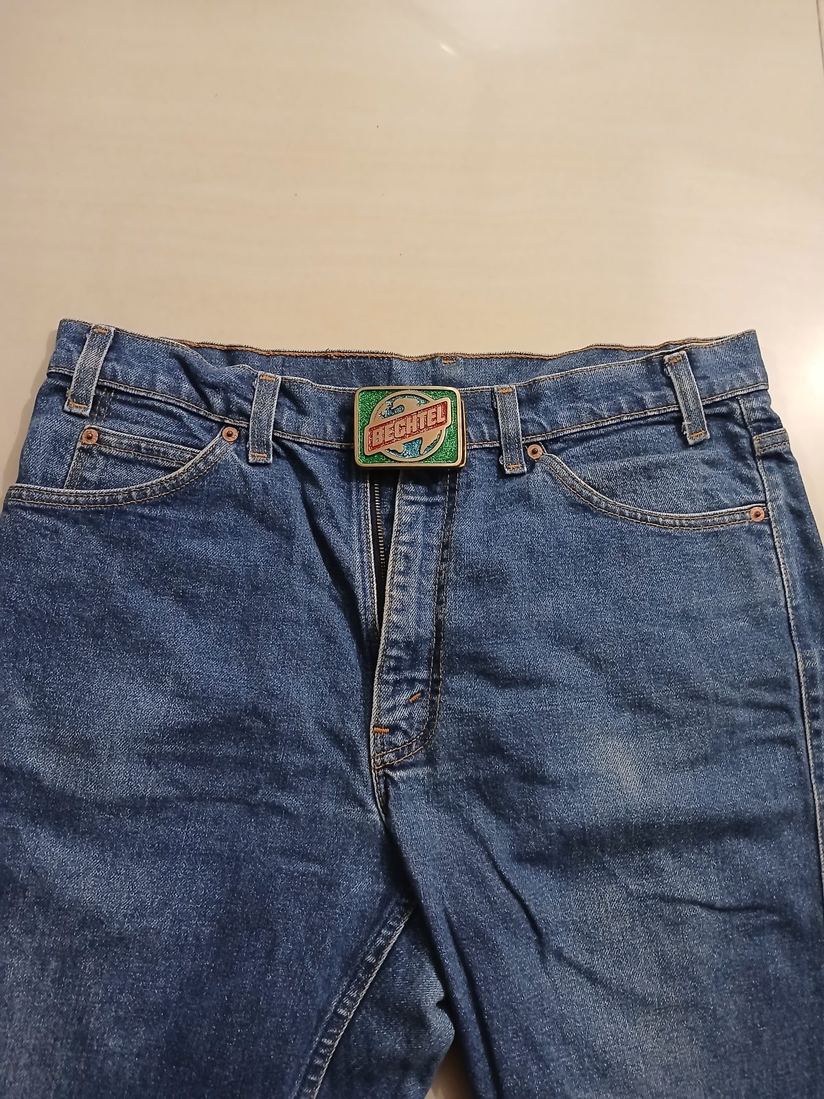 Bechtel Vintage Belt Buckle – Worn on belt with jeans Bechtel vintage belt buckle – worn on belt with jeans