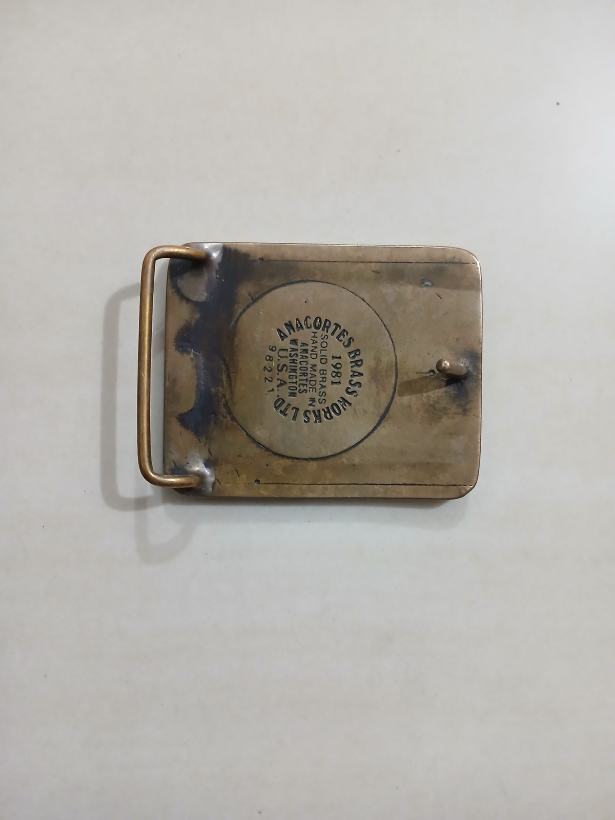 Bechtel Vintage Belt Buckle – Back view Bechtel vintage belt buckle – back view