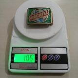 Bechtel vintage belt buckle – on scale showing weight
