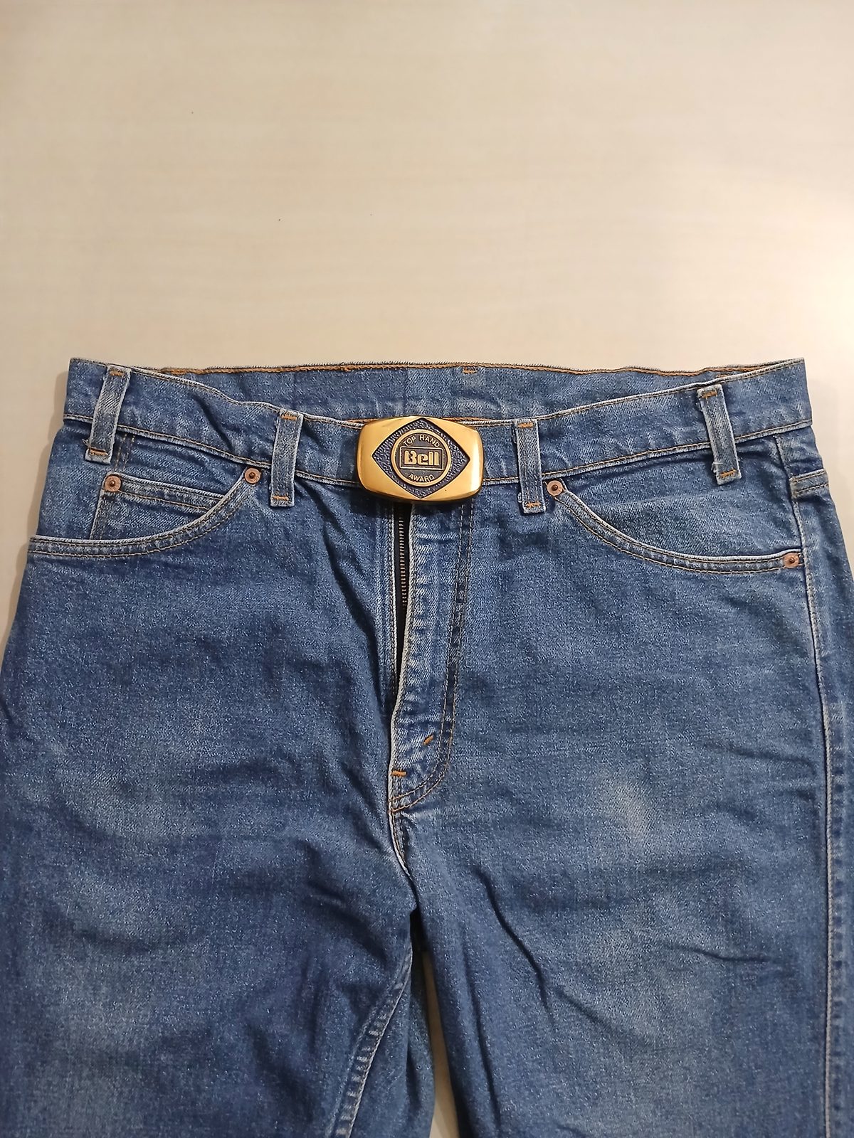 Bell Top Hand Award Vintage Belt Buckle – Worn on belt with jeans Bell Top Hand Award vintage belt buckle – worn on belt with jeans