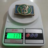 Beta Alligator Mascot vintage belt buckle – on scale showing weight