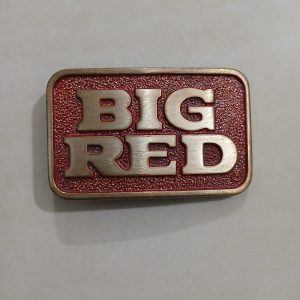 Big Red vintage belt buckle – front view