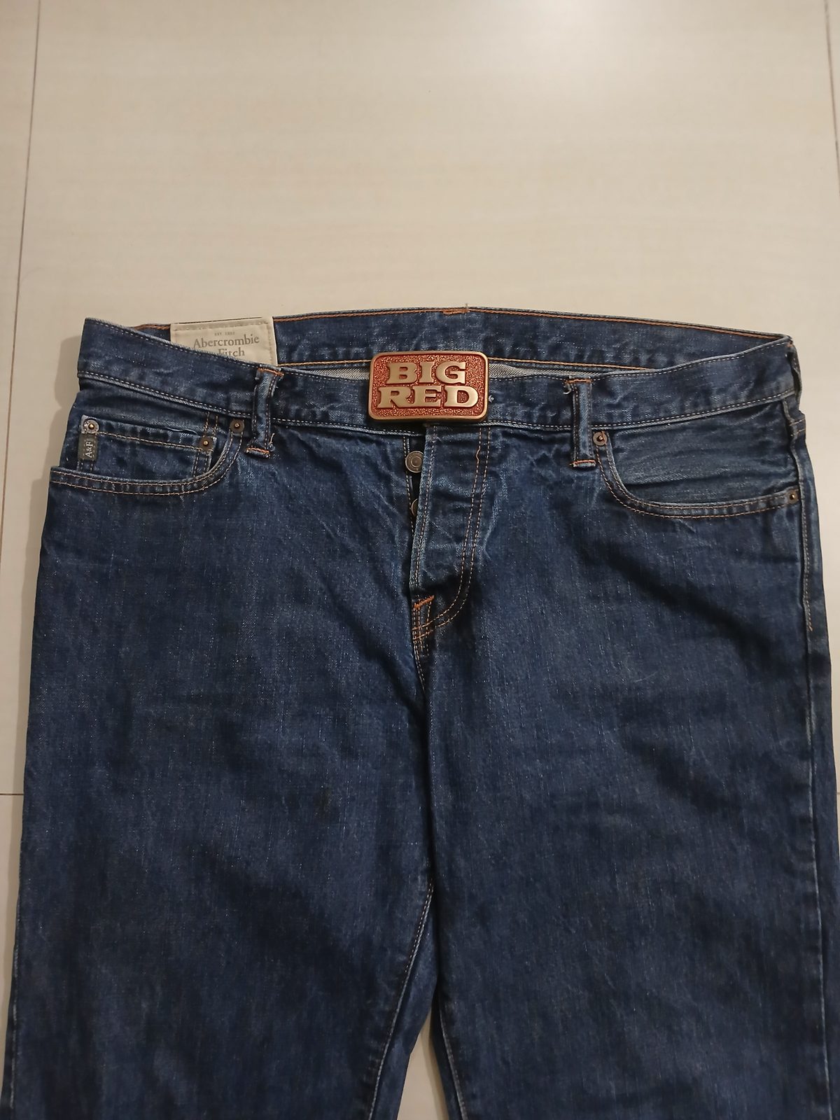 Big Red Vintage Belt Buckle – Worn on belt with jeans Big Red vintage belt buckle – worn on belt with jeans
