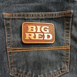 Big Red vintage belt buckle – on jeans back pocket