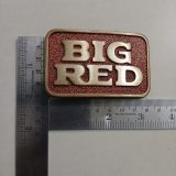 Big Red vintage belt buckle – with ruler for size
