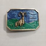 Bighorn Ram vintage belt buckle – front view