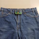 Bighorn Ram vintage belt buckle – worn on belt with jeans
