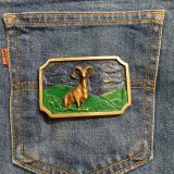 Bighorn Ram vintage belt buckle – on jeans back pocket