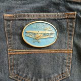 Biplane vintage belt buckle – on jeans back pocket